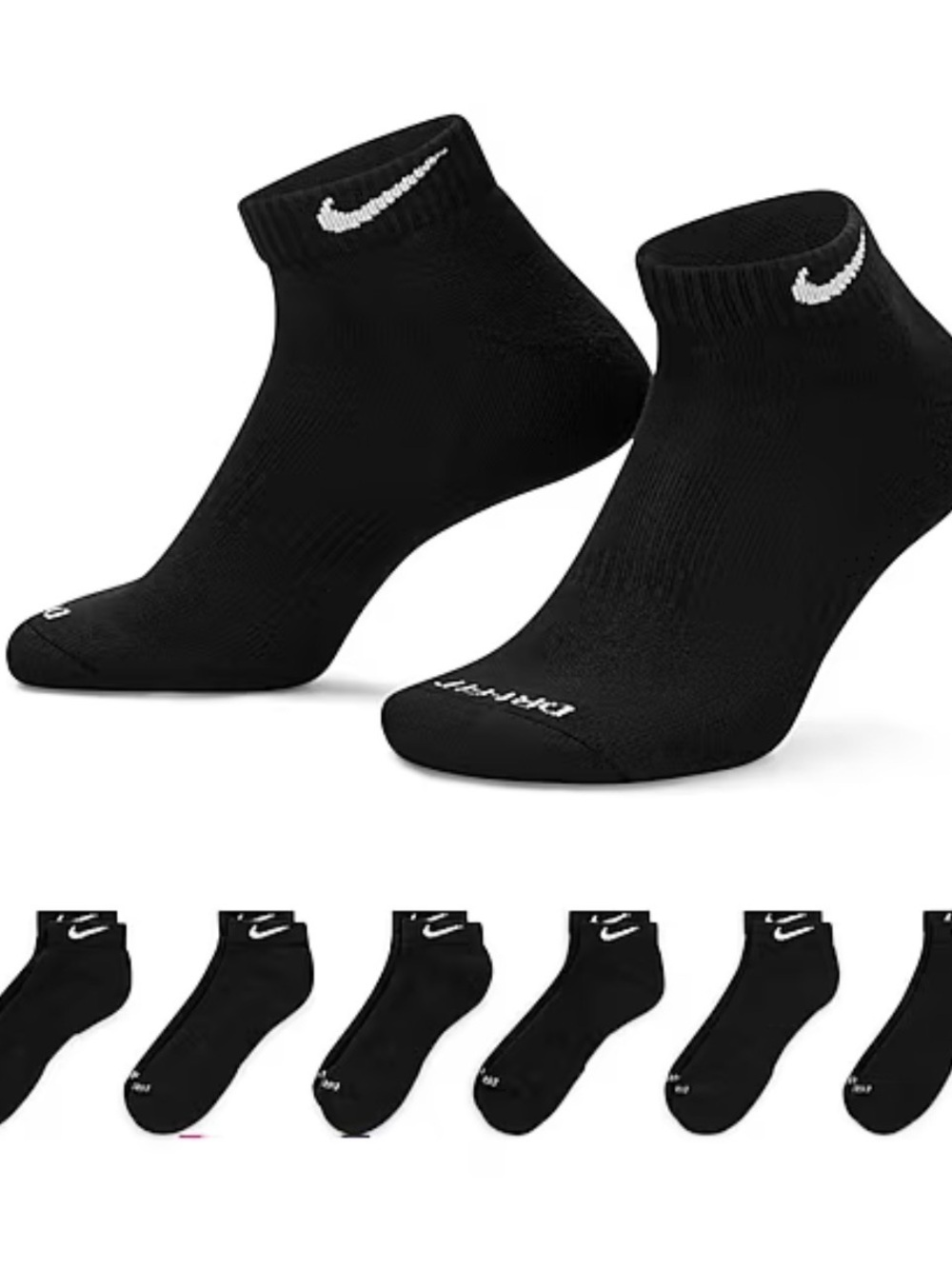 6 pairs Nike Black Low-Cut Athletic Socks